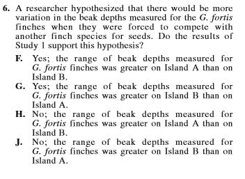 SAT and ACT comparison item 20 - science